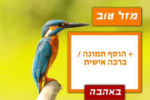 מסגרת לברכה ליום הולדת עם תמונה / ברכה אישית – דגם שלדג