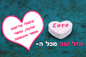 Read more about the article תמונה ליום הולדת עם מסגרת לברכה – Love אהבה לב