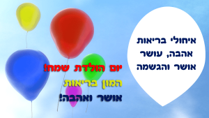 Read more about the article תמונה ליום הולדת עם מסגרת לברכה – רקע בלונים שמים