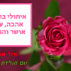 מגנטה - ברכה ליום הולדת, מסגרת לברכה מזל טוב יום הולדת שמח - שושנה ורודה