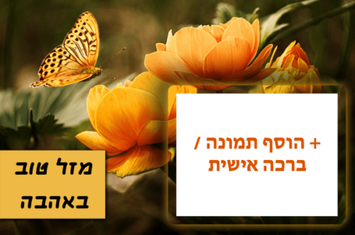 מסגרת לברכה ליום הולדת עם תמונה / ברכה אישית – דגם עושה לי פרפרים